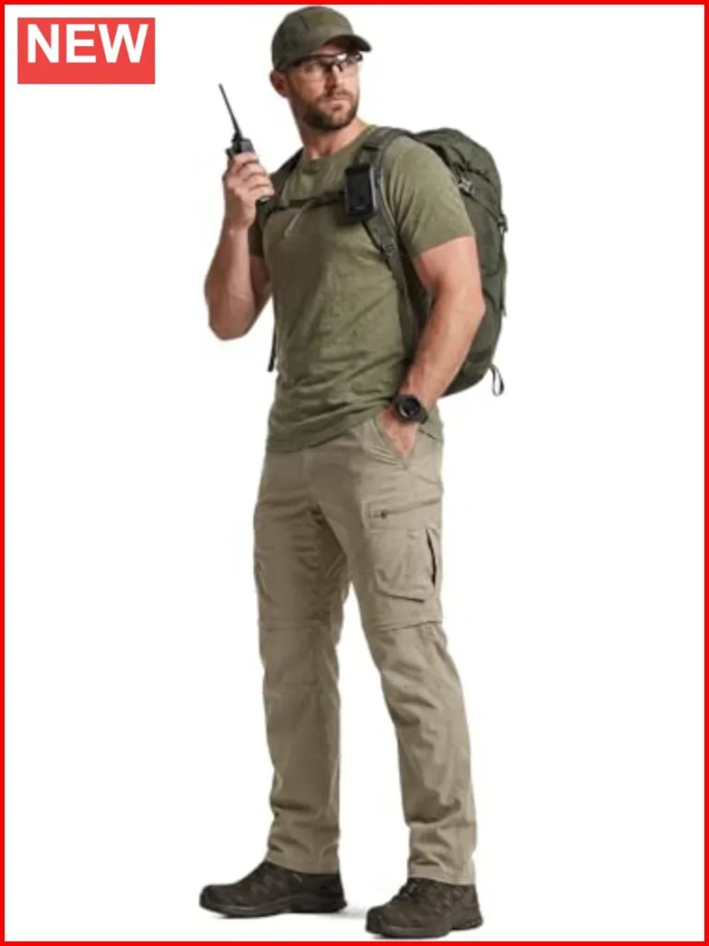 Convertible Cargo Tactical Pants, Water Resistant Hiking Pants, Zip Off